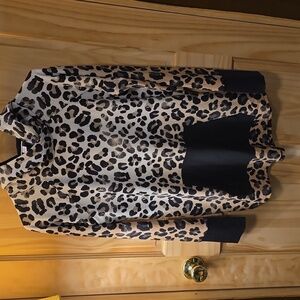 LuLaRoe Black and Cream Leopard Print Hoodie